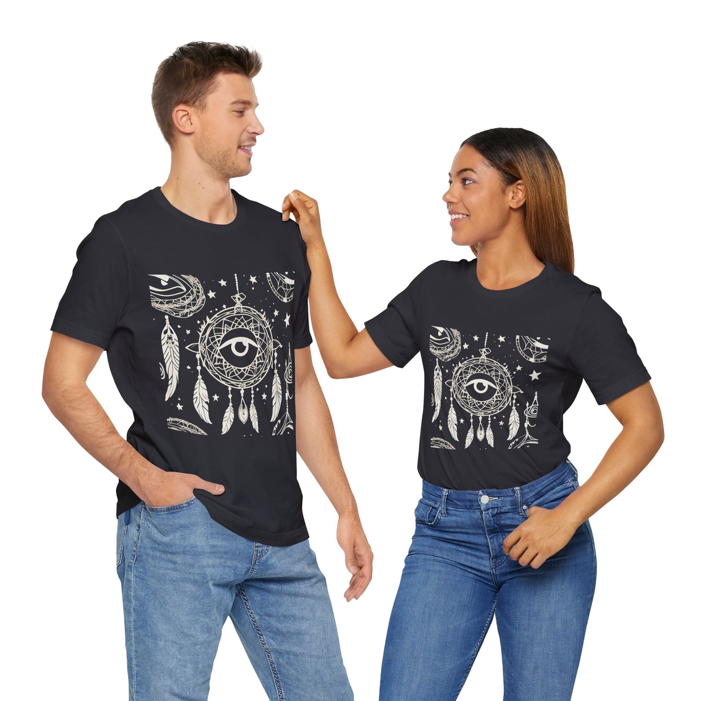 Bohemian Dreamcatcher Unisex Tee - Eye & Feathers Design