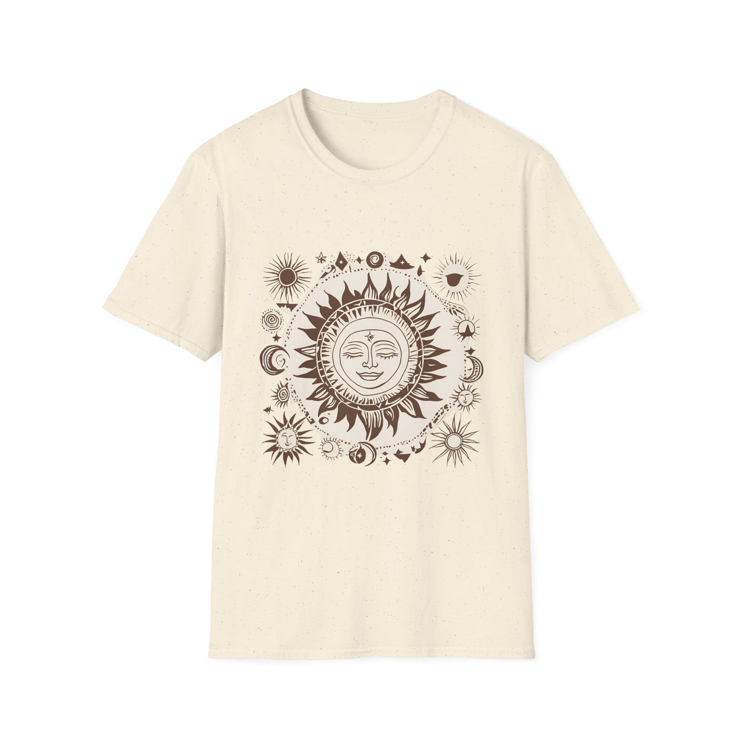 Celestial Sun Unisex Softstyle T-Shirt - Boho Chic Graphic Tee