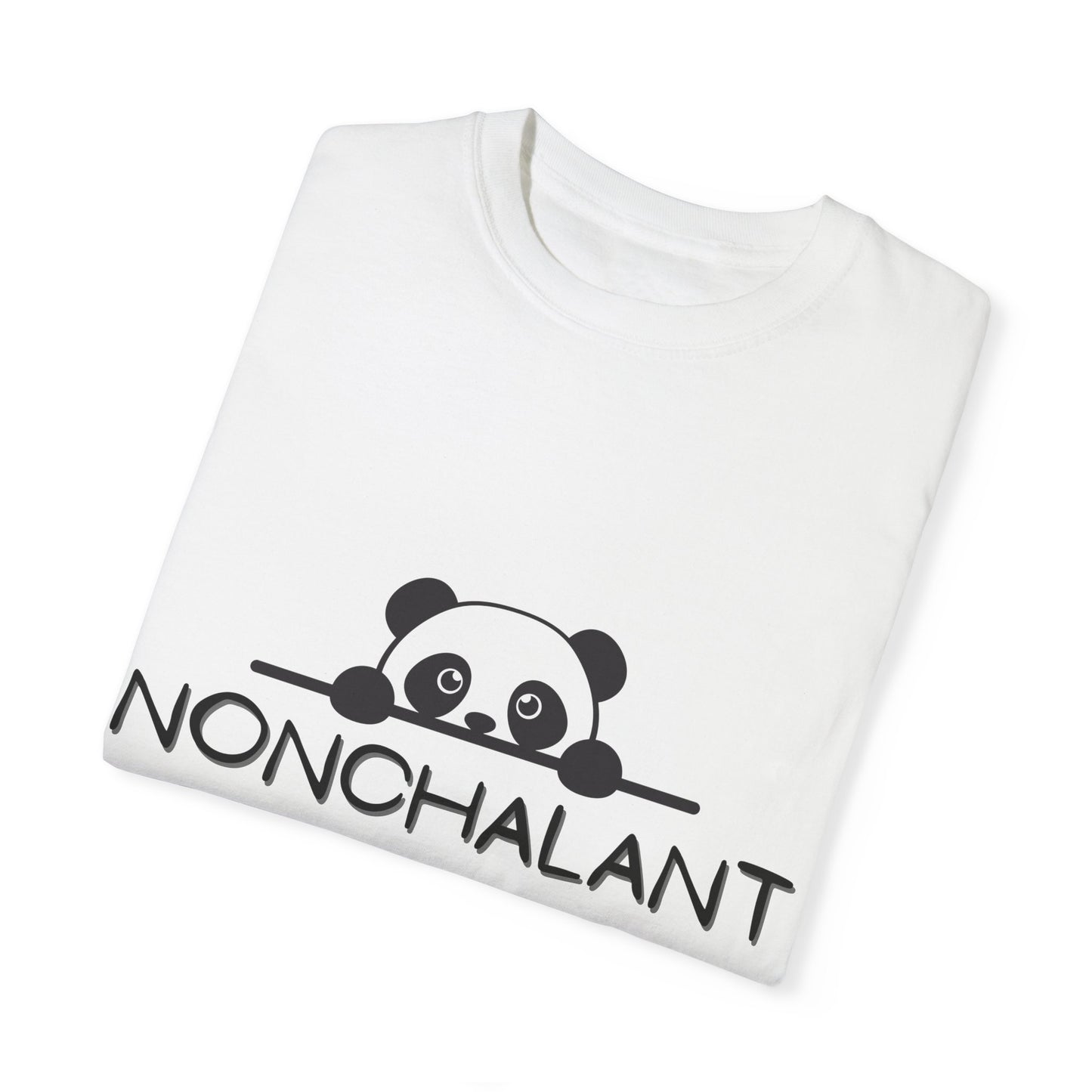 Nonchalant Panda Unisex Garment-Dyed T-Shirt - Casual Fun Wear