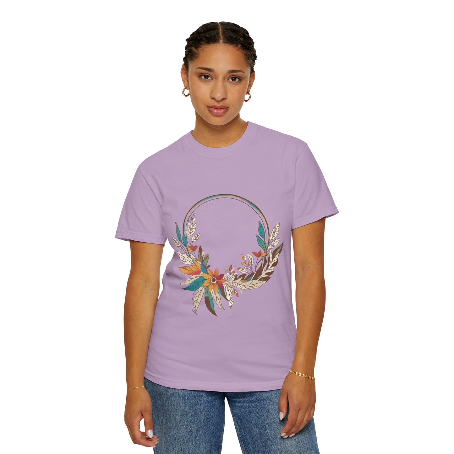 Vintage Floral Unisex T-Shirt - Autumn Wreath Design