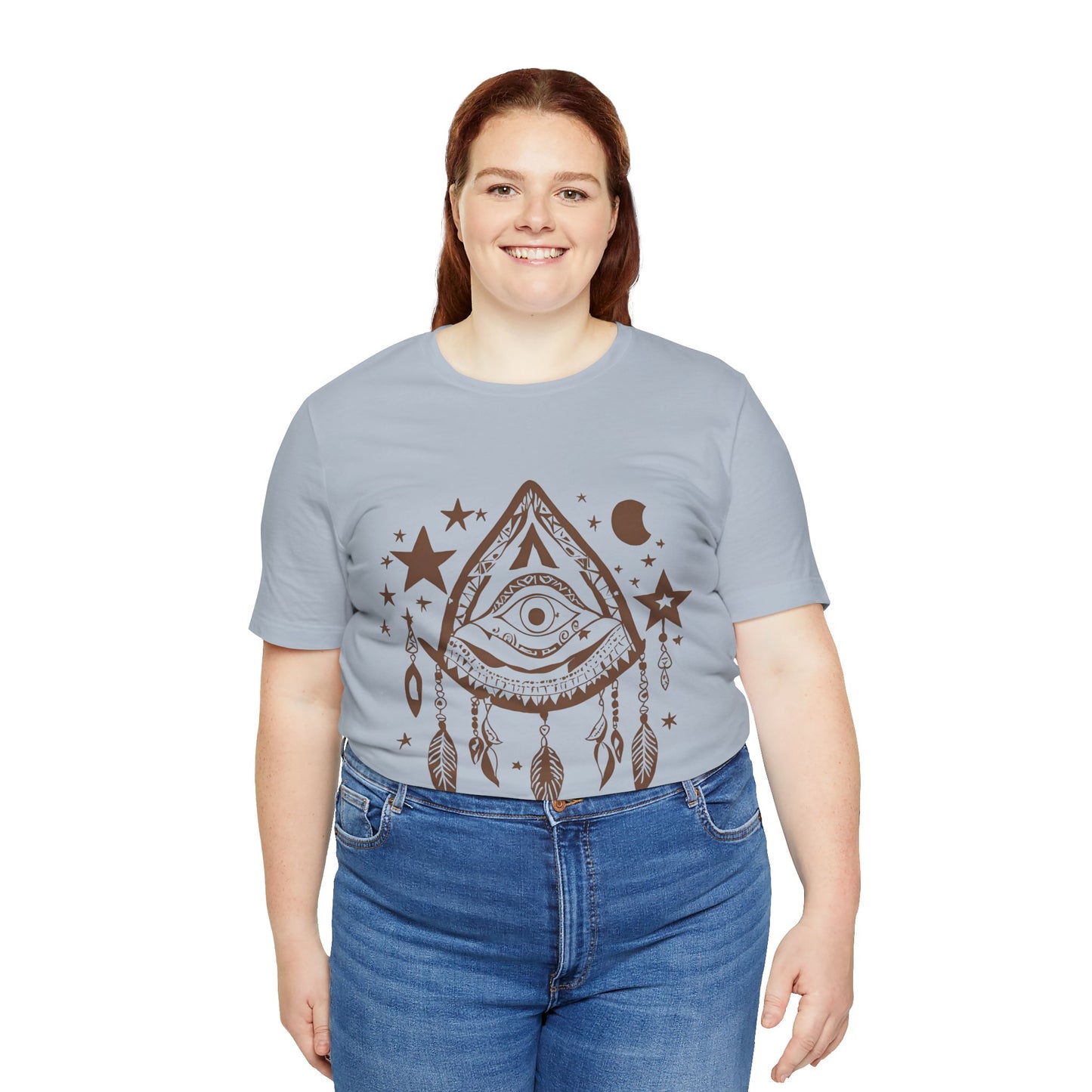 Mystical Boho Graphic Tee - Unisex Jersey Short Sleeve with Eye Design