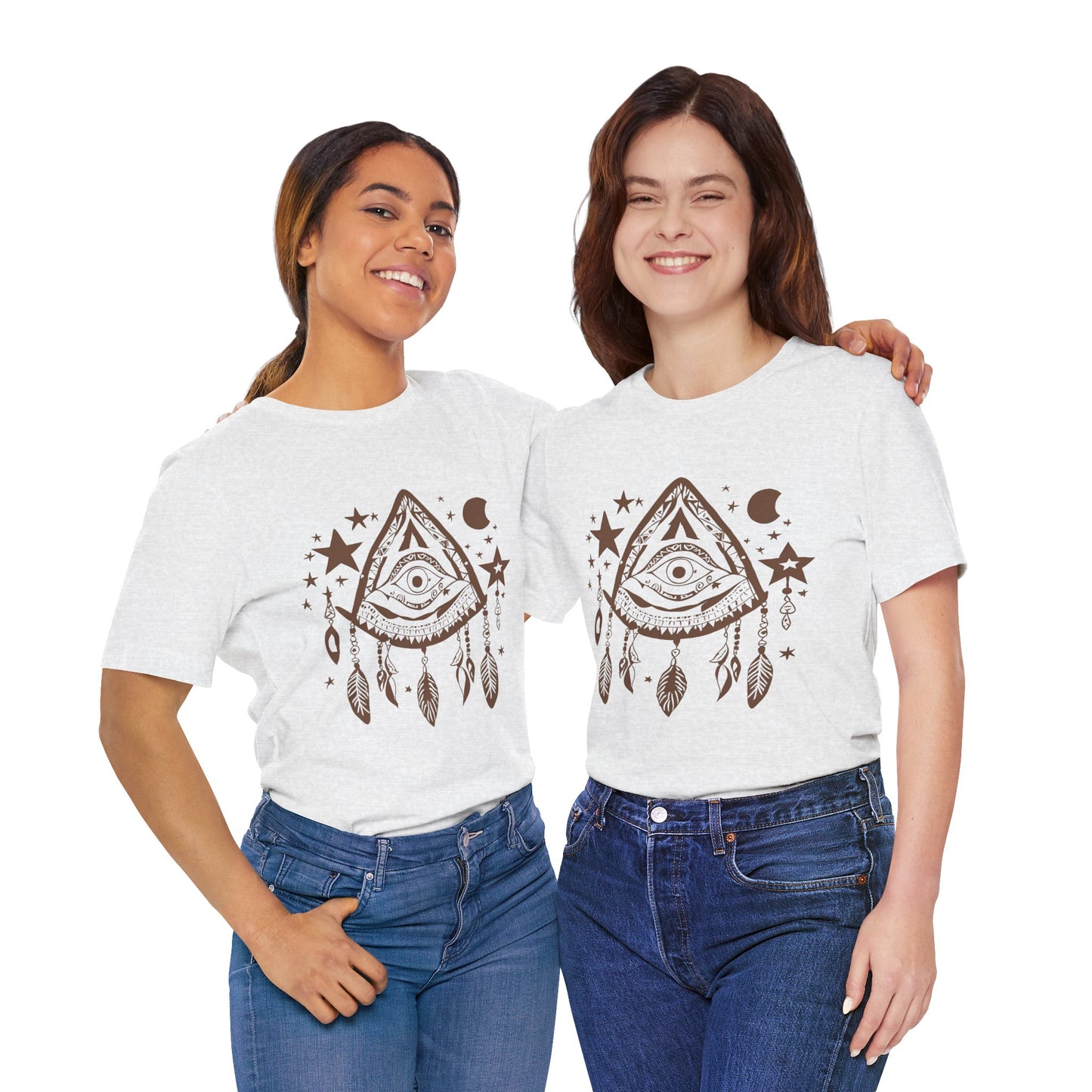 Mystical Boho Graphic Tee - Unisex Jersey Short Sleeve with Eye Design