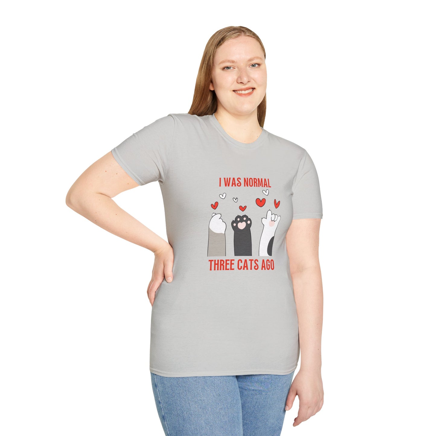 Funny Cat Lover T-Shirt - 'I Was Normal Three Cats Ago'