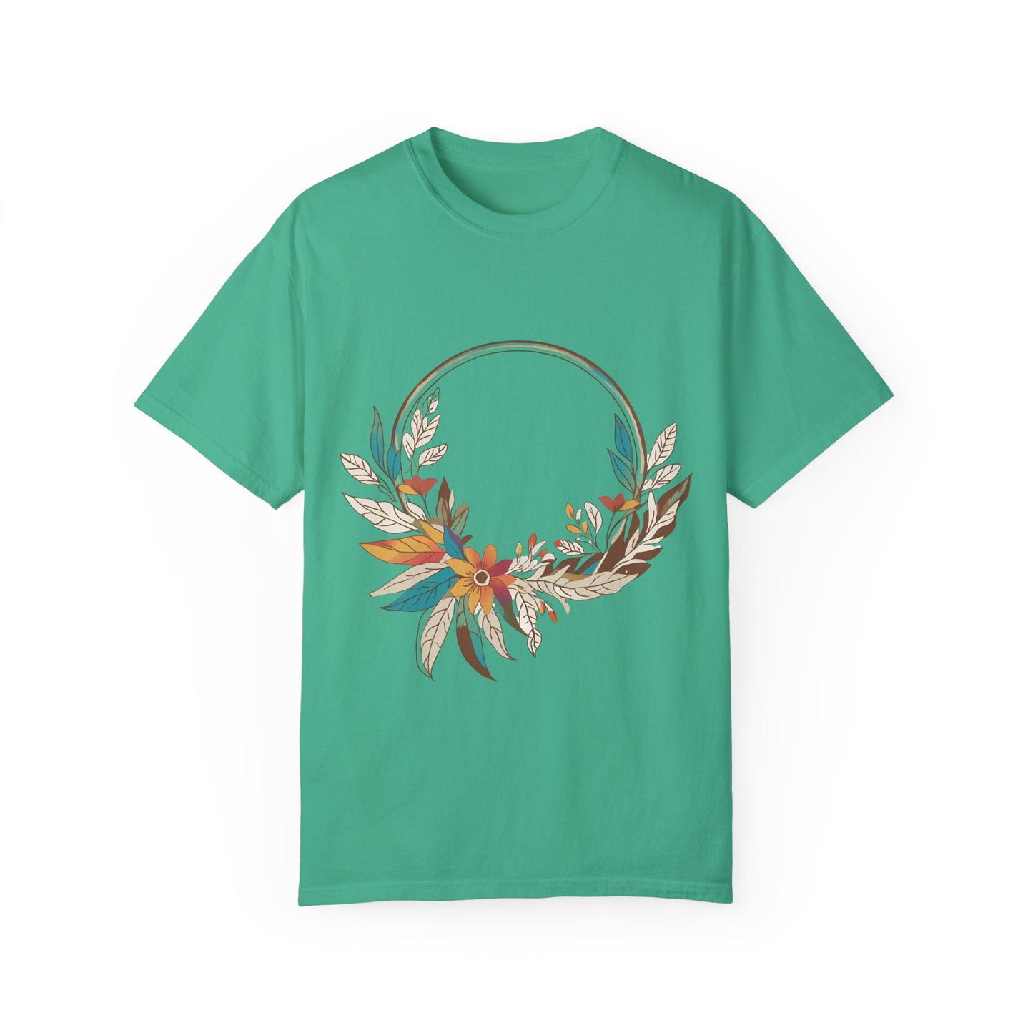 Vintage Floral Unisex T-Shirt - Autumn Wreath Design