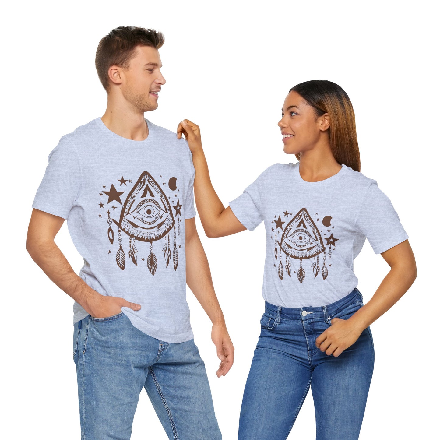 Mystical Boho Graphic Tee - Unisex Jersey Short Sleeve with Eye Design