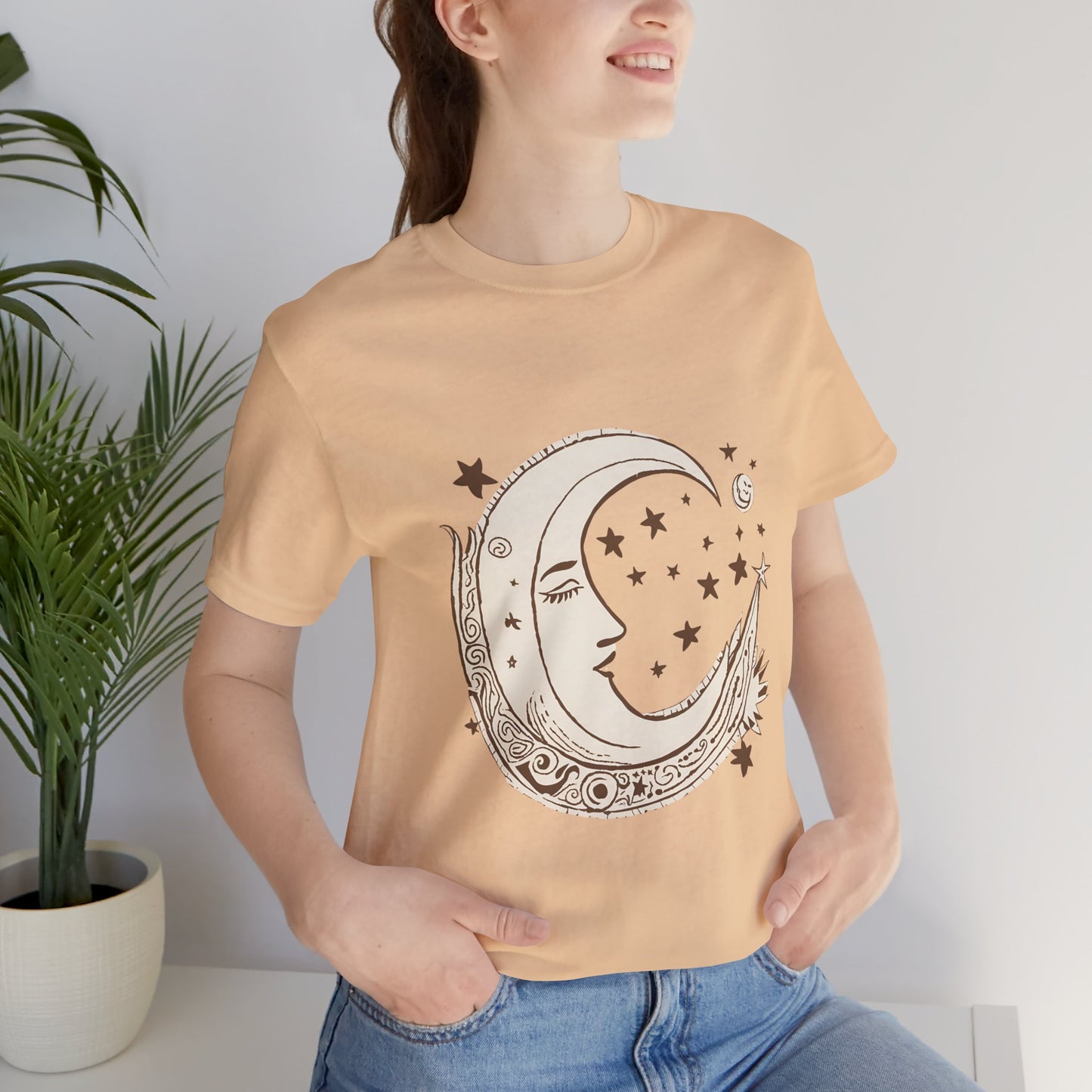 Celestial Moon and Stars Unisex Short Sleeve Tee