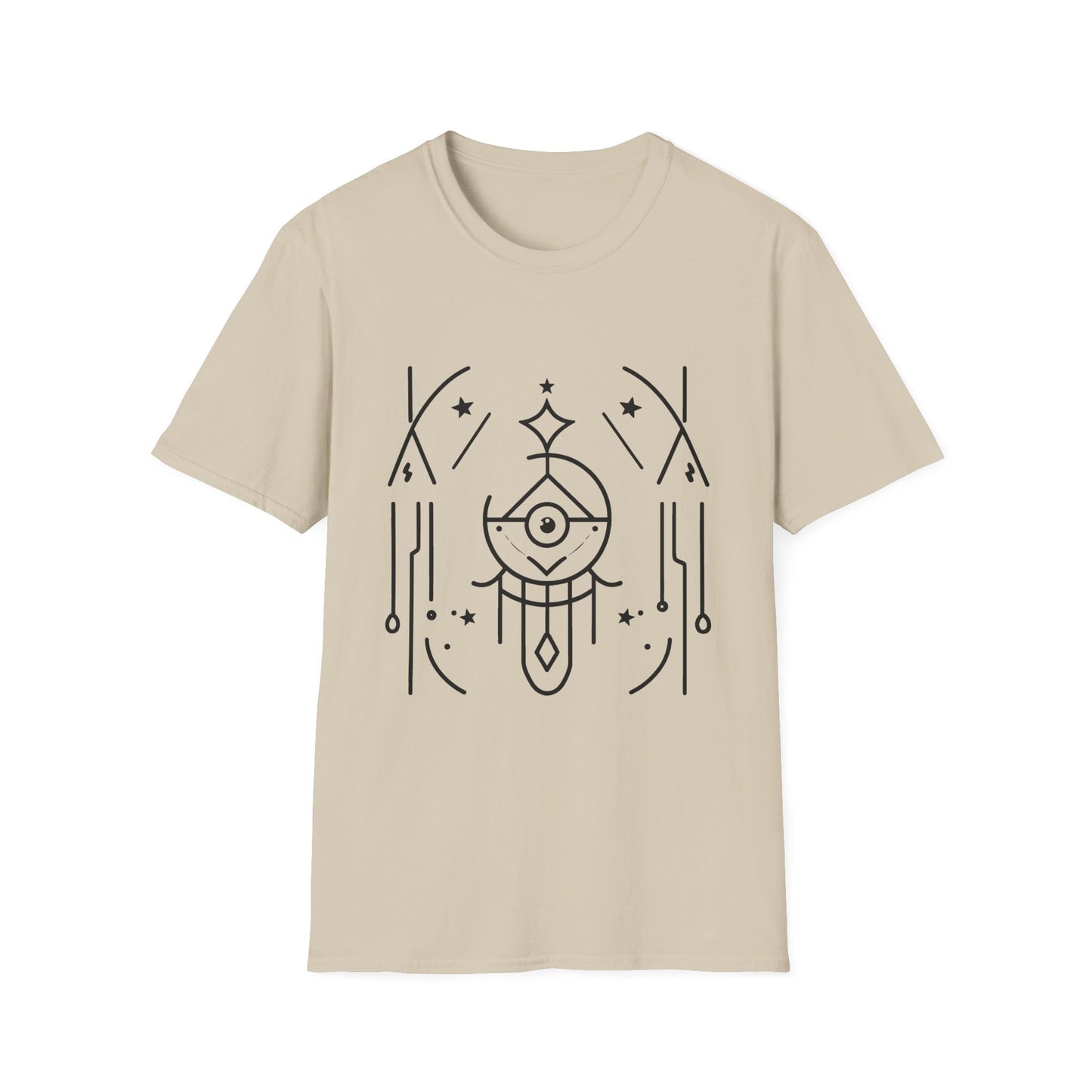 Mystical Eye Graphic Unisex T-Shirt - Softstyle Casual Wear for Spiritual Vibes