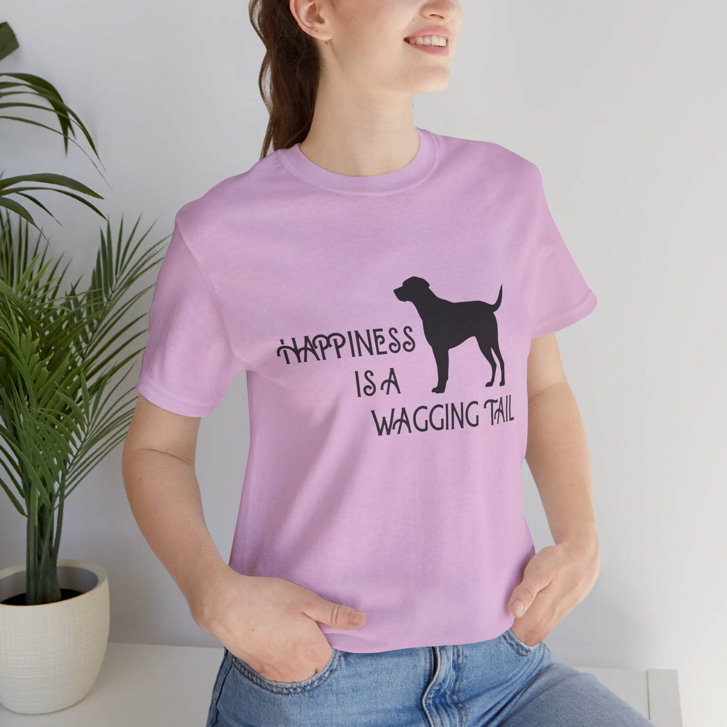 Happiness is a Wagging Tail Unisex Dog Lover Tee