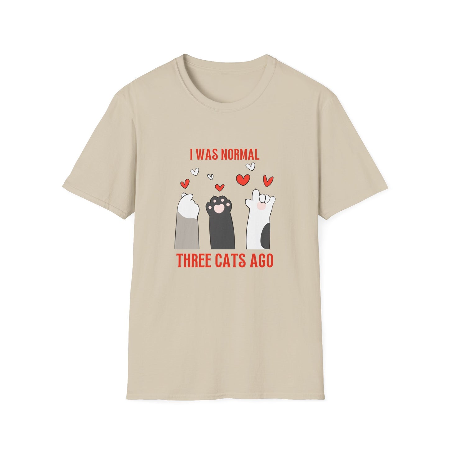 Funny Cat Lover T-Shirt - 'I Was Normal Three Cats Ago'