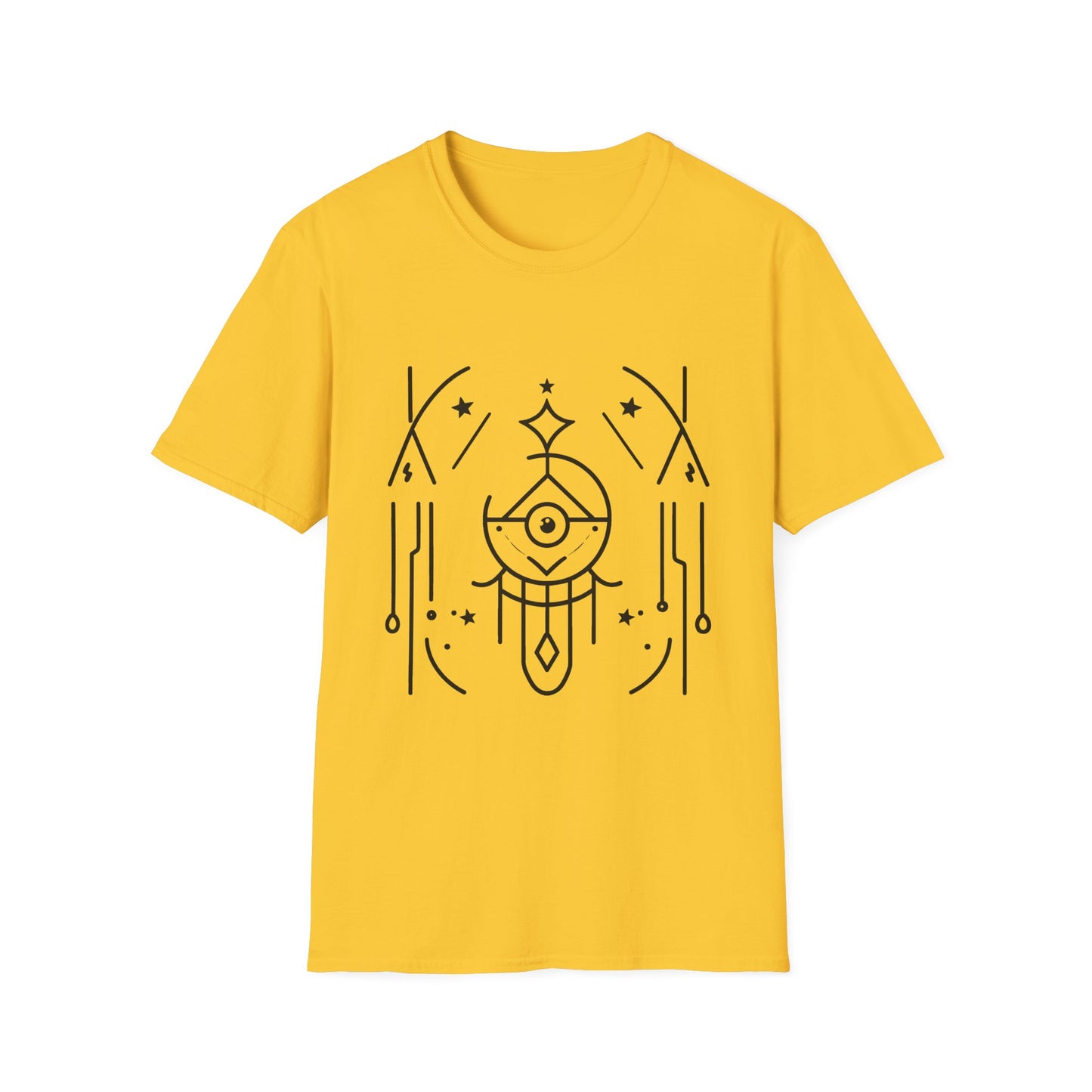 Mystical Eye Graphic Unisex T-Shirt - Softstyle Casual Wear for Spiritual Vibes