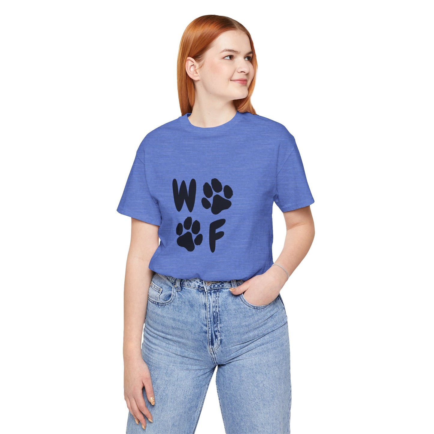 Unisex Dog Lovers Tee - 'WOOF' Graphic Short Sleeve Shirt