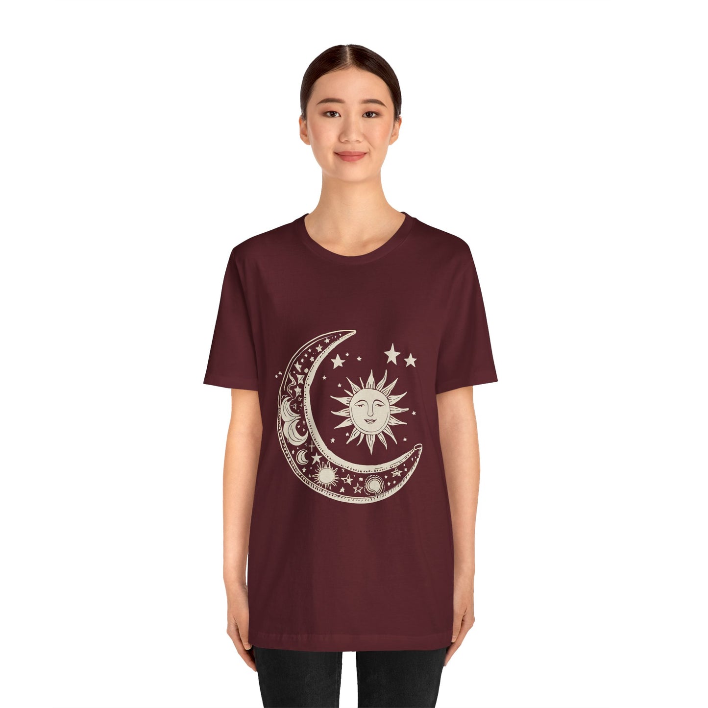 Celestial Sun and Moon Unisex Jersey Tee