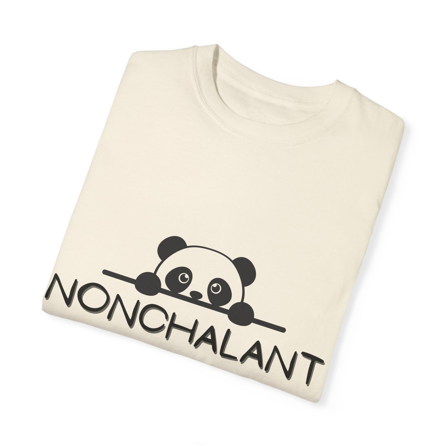 Nonchalant Panda Unisex Garment-Dyed T-Shirt - Casual Fun Wear