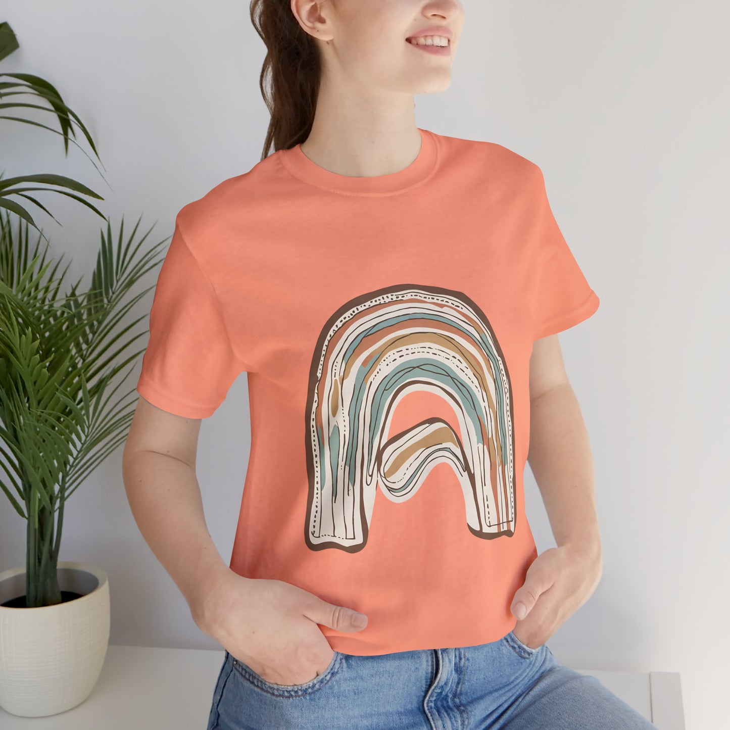 Cozy Rainbow Short Sleeve Tee for Everyday Wear