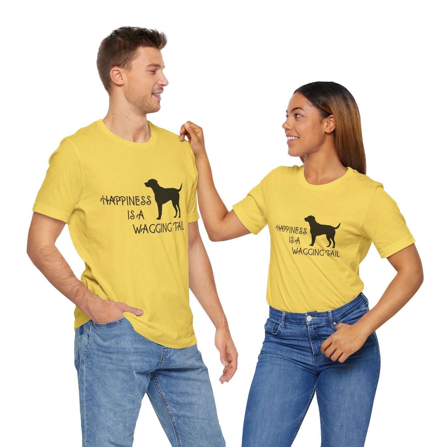 Happiness is a Wagging Tail Unisex Dog Lover Tee