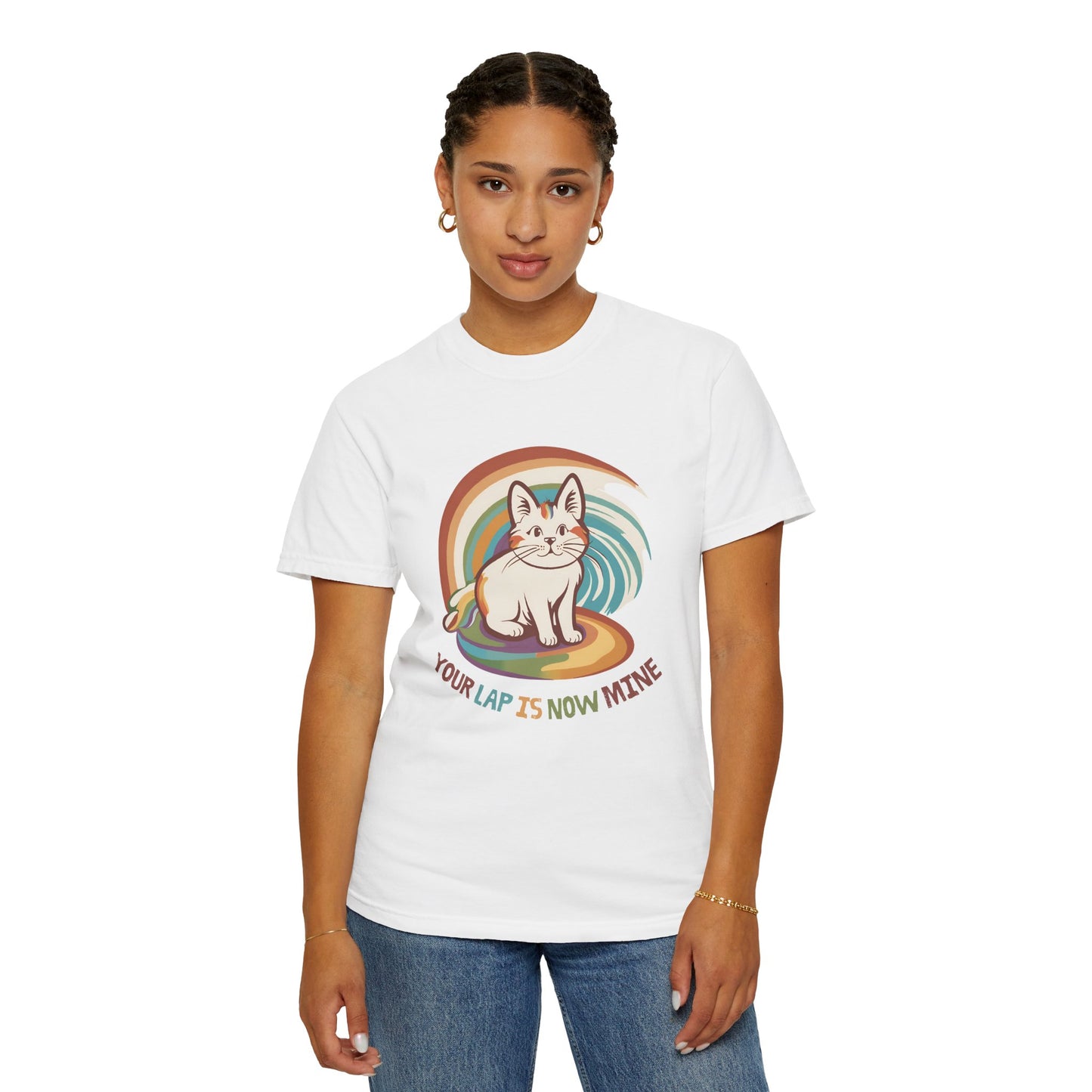 Cute Cat Lap Design Unisex T-Shirt – Perfect for Cat Lovers