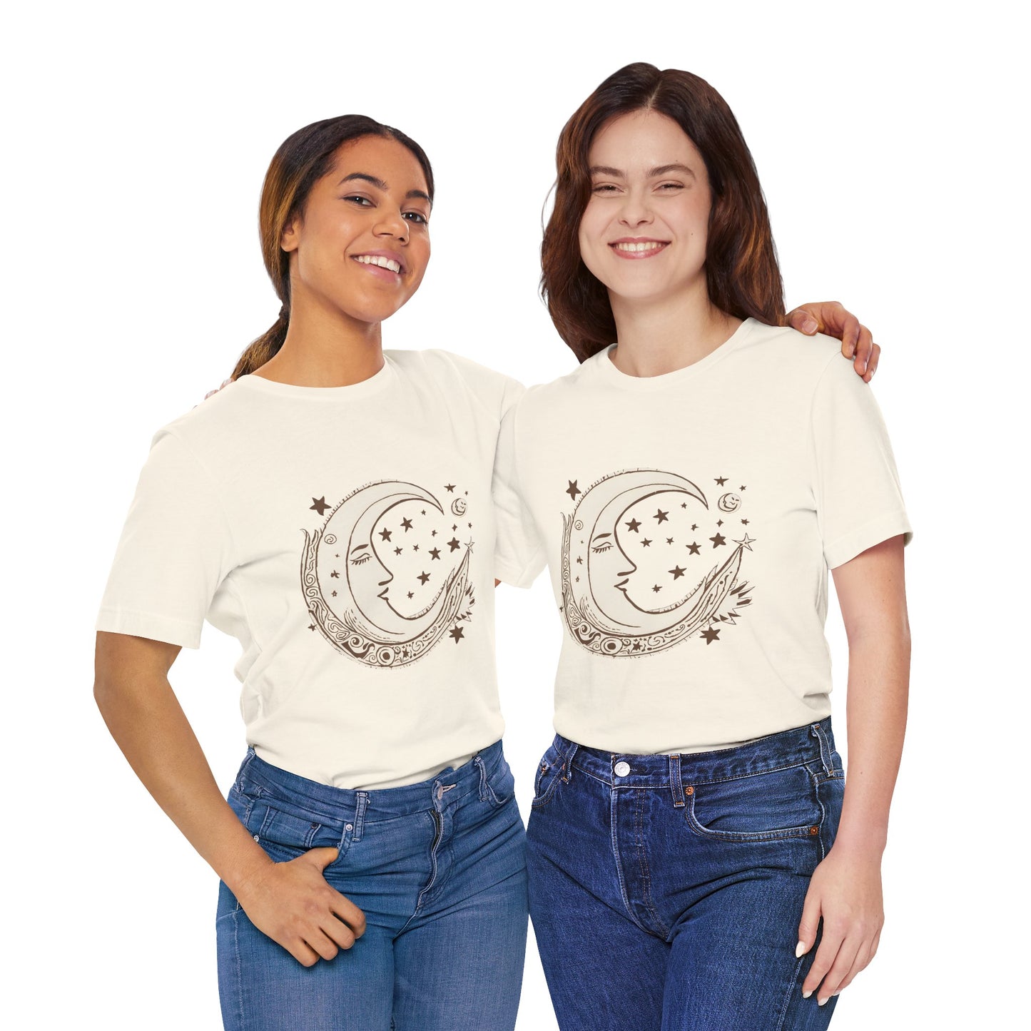 Celestial Moon and Stars Unisex Short Sleeve Tee