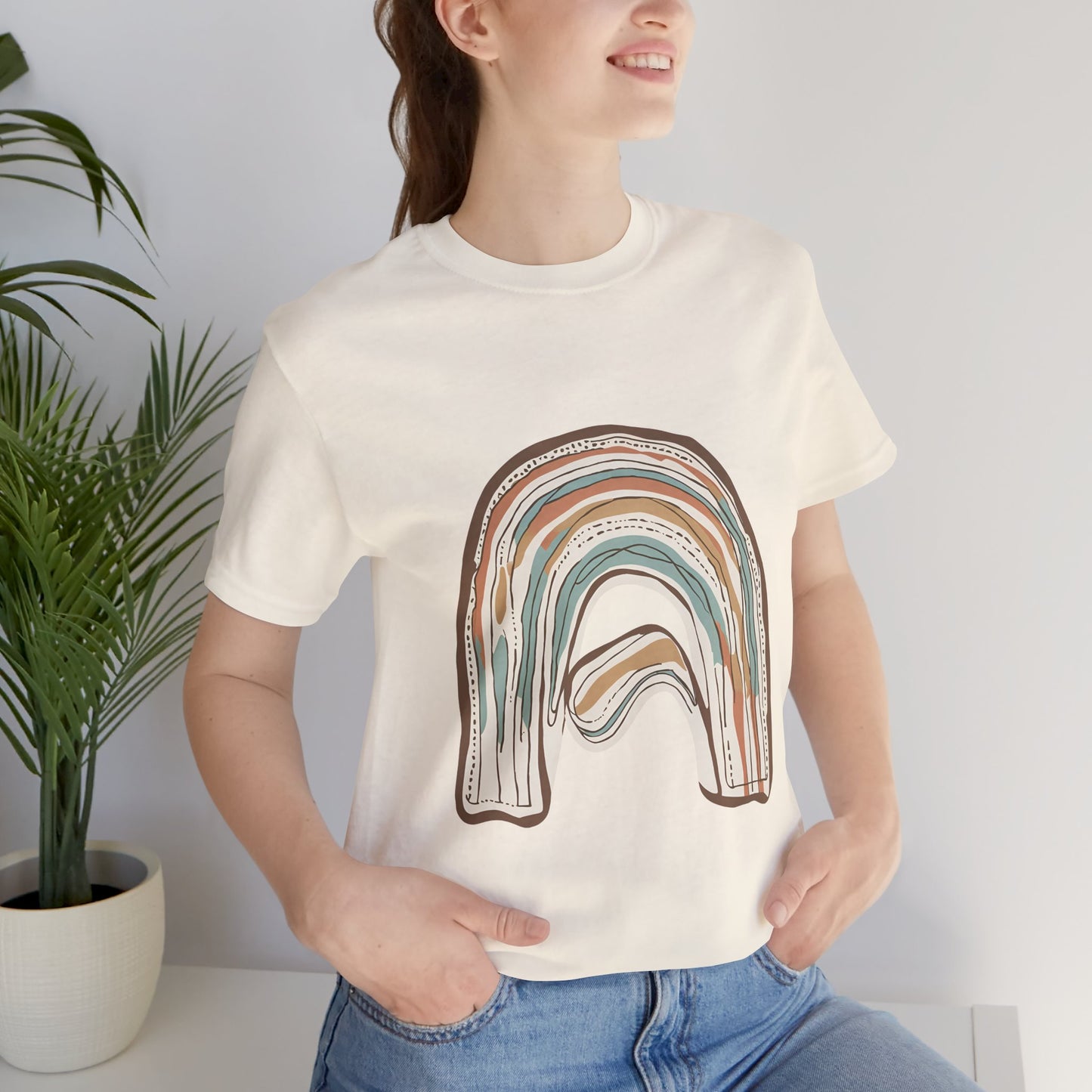 Cozy Rainbow Short Sleeve Tee for Everyday Wear