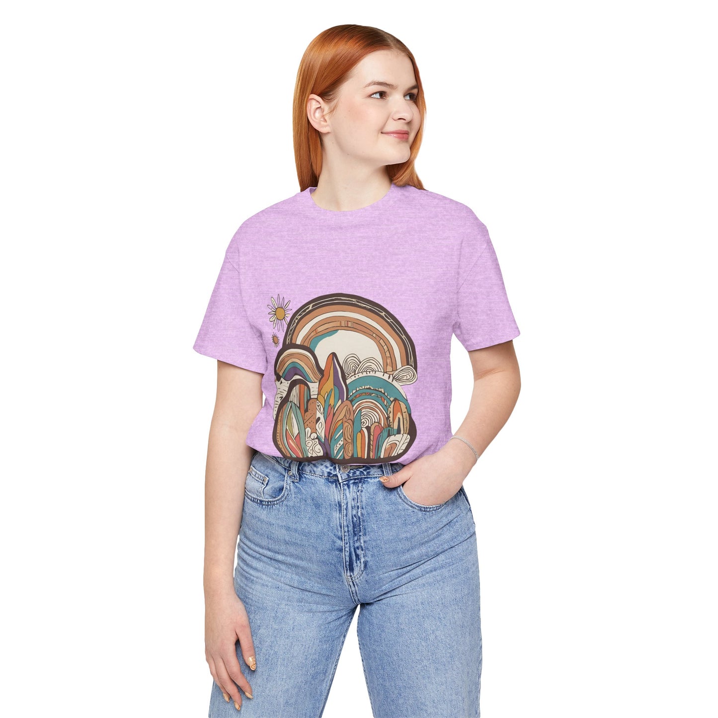 Retro Rainbow Short Sleeve Tee | Boho Aesthetic Unisex T-Shirt