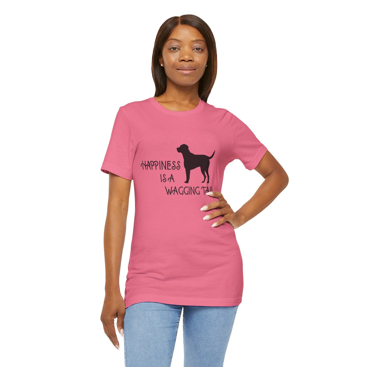 Happiness is a Wagging Tail Unisex Dog Lover Tee