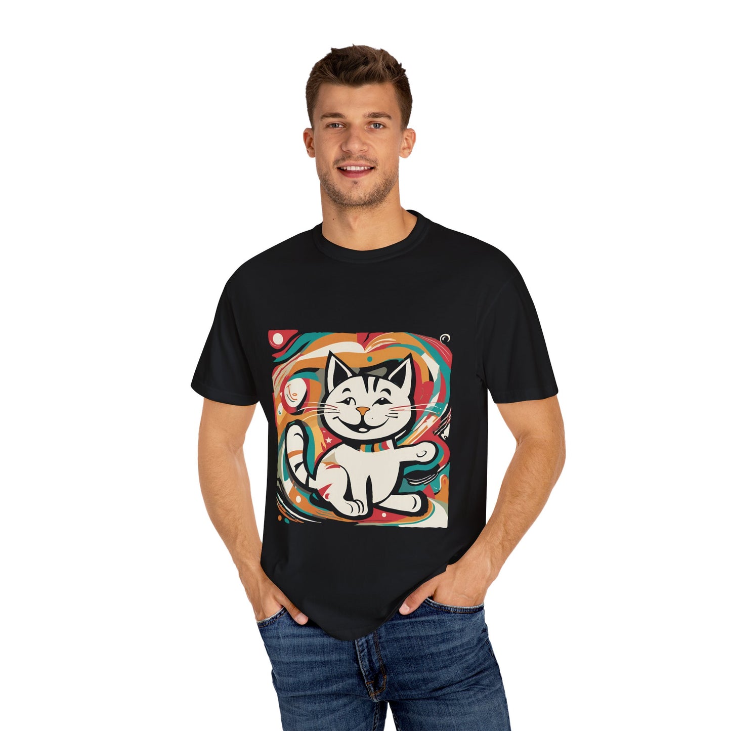 Playful Cat Graphic Unisex T-Shirt - Perfect for Pet Lovers