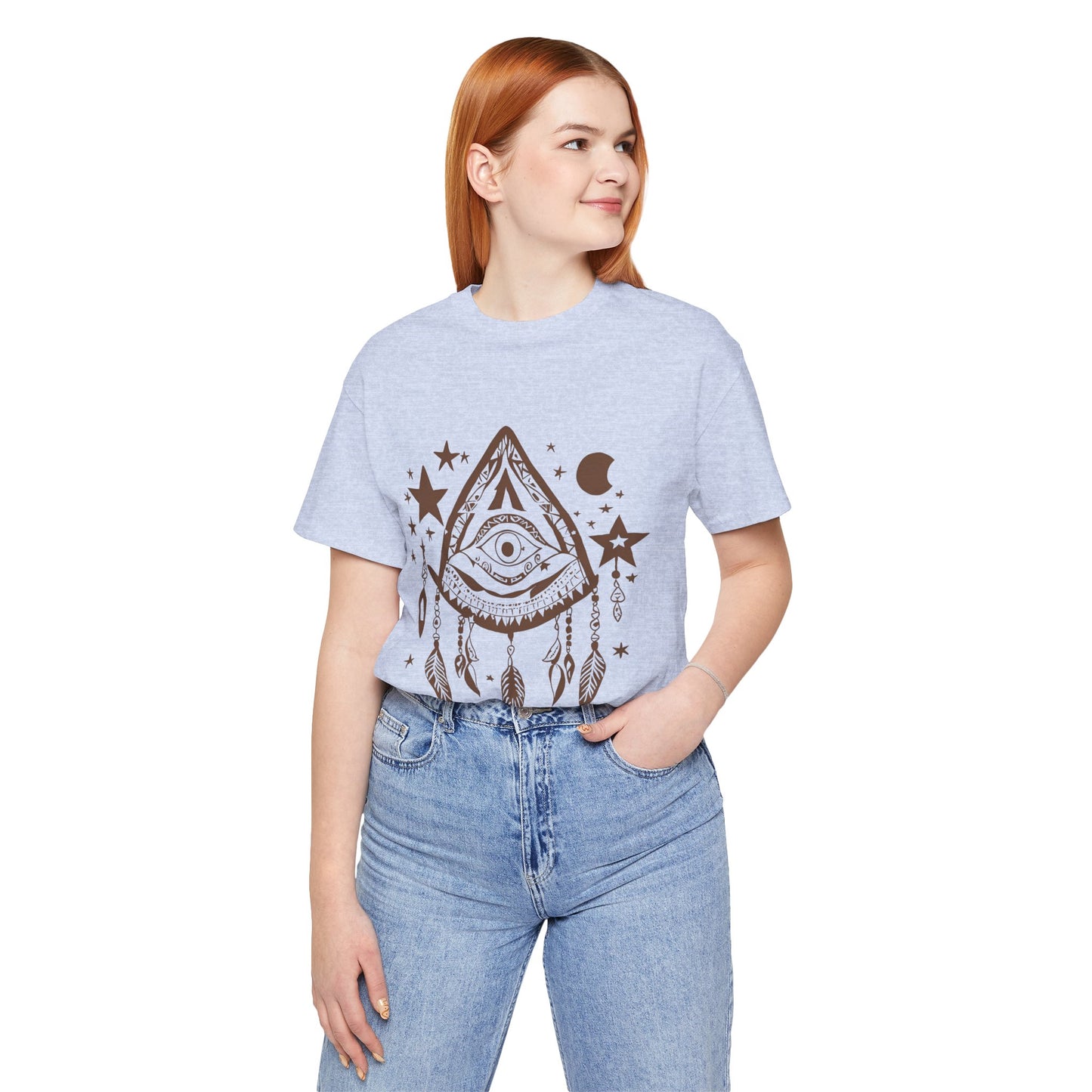 Mystical Boho Graphic Tee - Unisex Jersey Short Sleeve with Eye Design