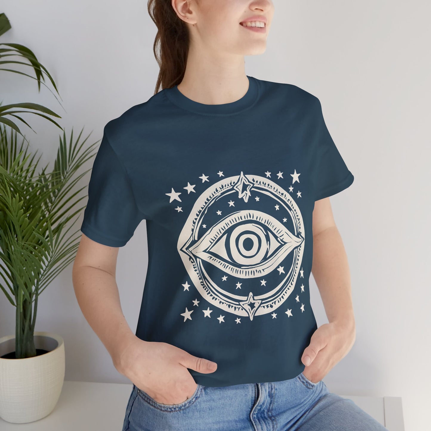 Mystic Eye Unisex Jersey Tee - Cosmic Stars T-Shirt