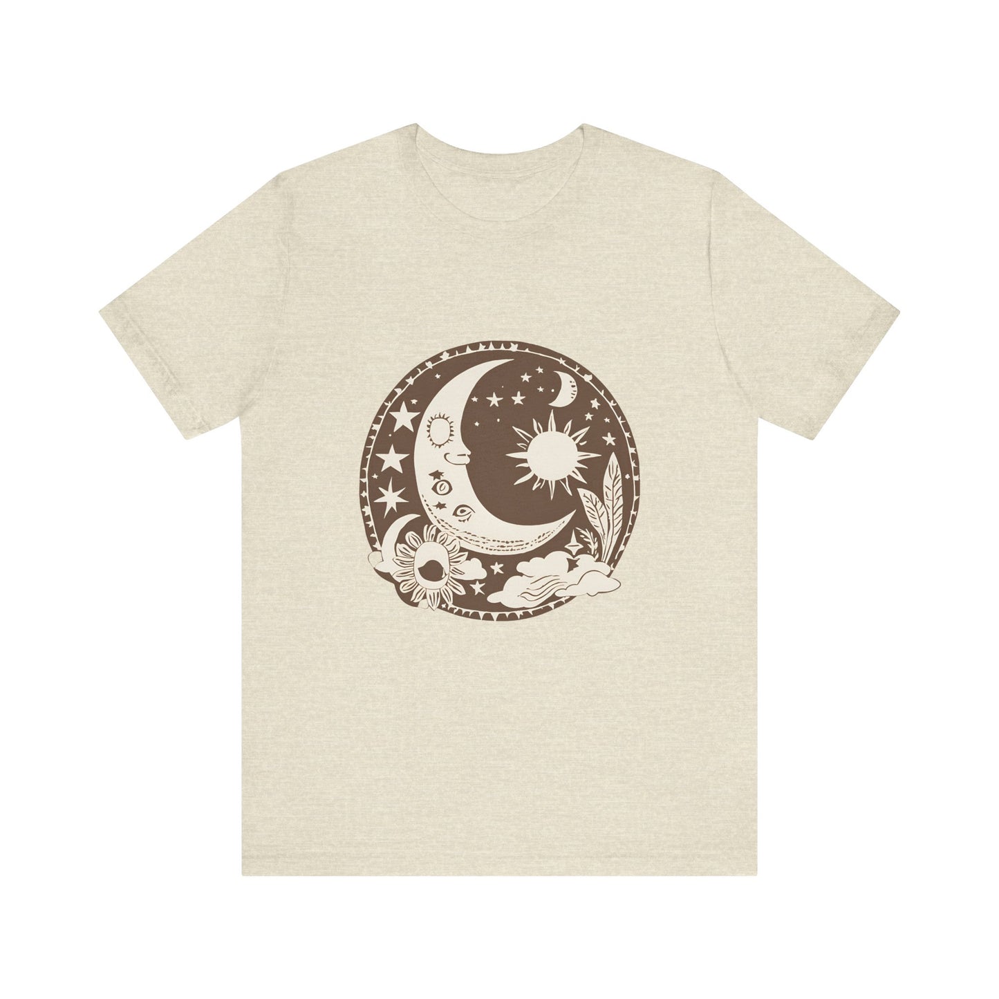 Celestial Dreams Unisex Jersey Tee - Moon & Sun Design