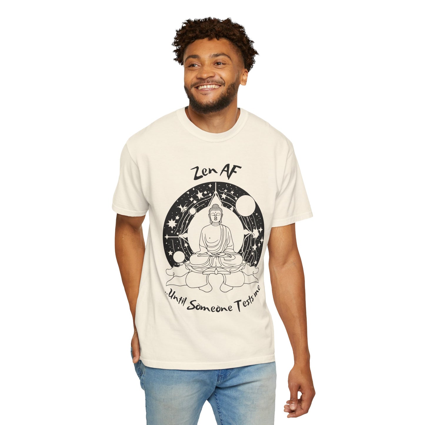 Zen AF Unisex Garment-Dyed T-Shirt - Mindfulness & Humor