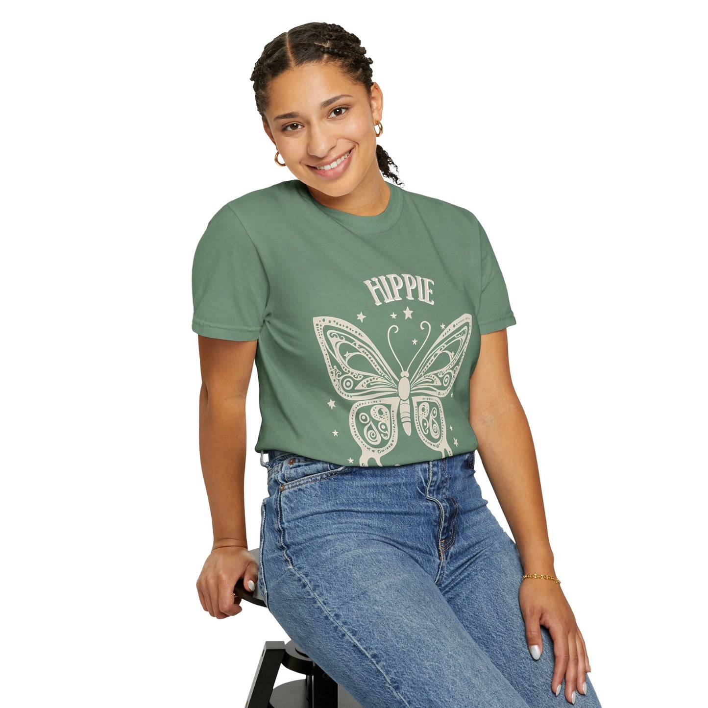 Hippie Soul Unisex Garment-Dyed T-Shirt - Bohemian Butterfly Design