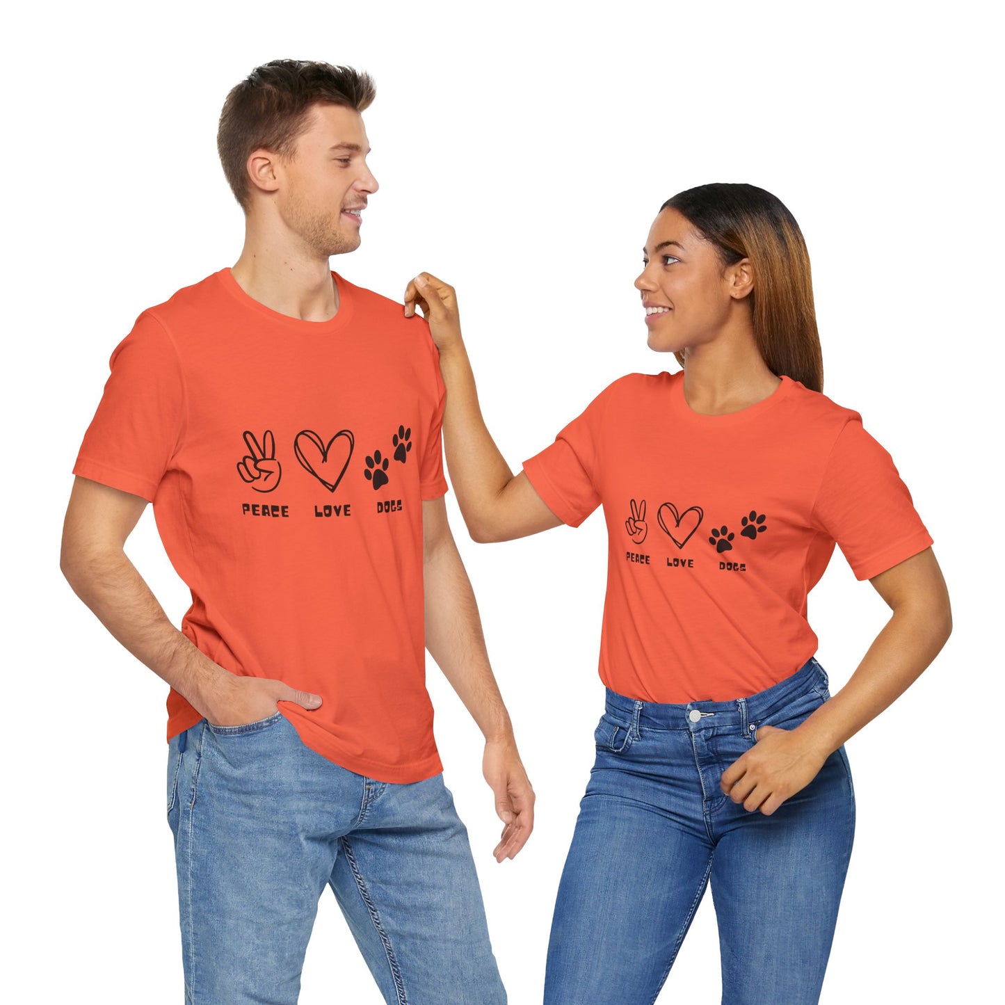 Peace Love Dogs Unisex Short Sleeve Tee - Casual Pet Lover T-Shirt