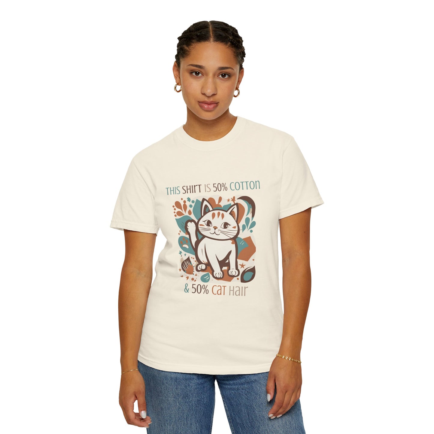 Funny Cat Themed Unisex T-Shirt - 50% Cotton & 50% Cat Hair