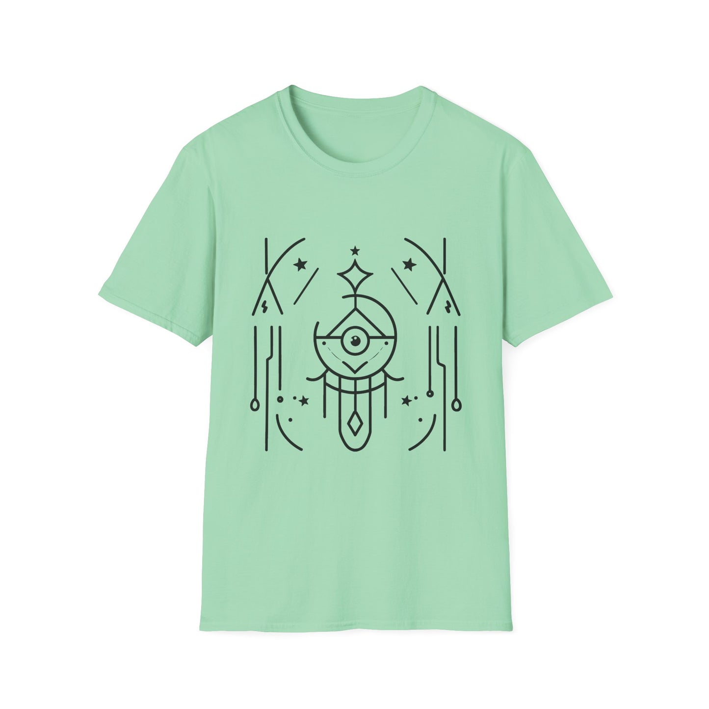 Mystical Eye Graphic Unisex T-Shirt - Softstyle Casual Wear for Spiritual Vibes