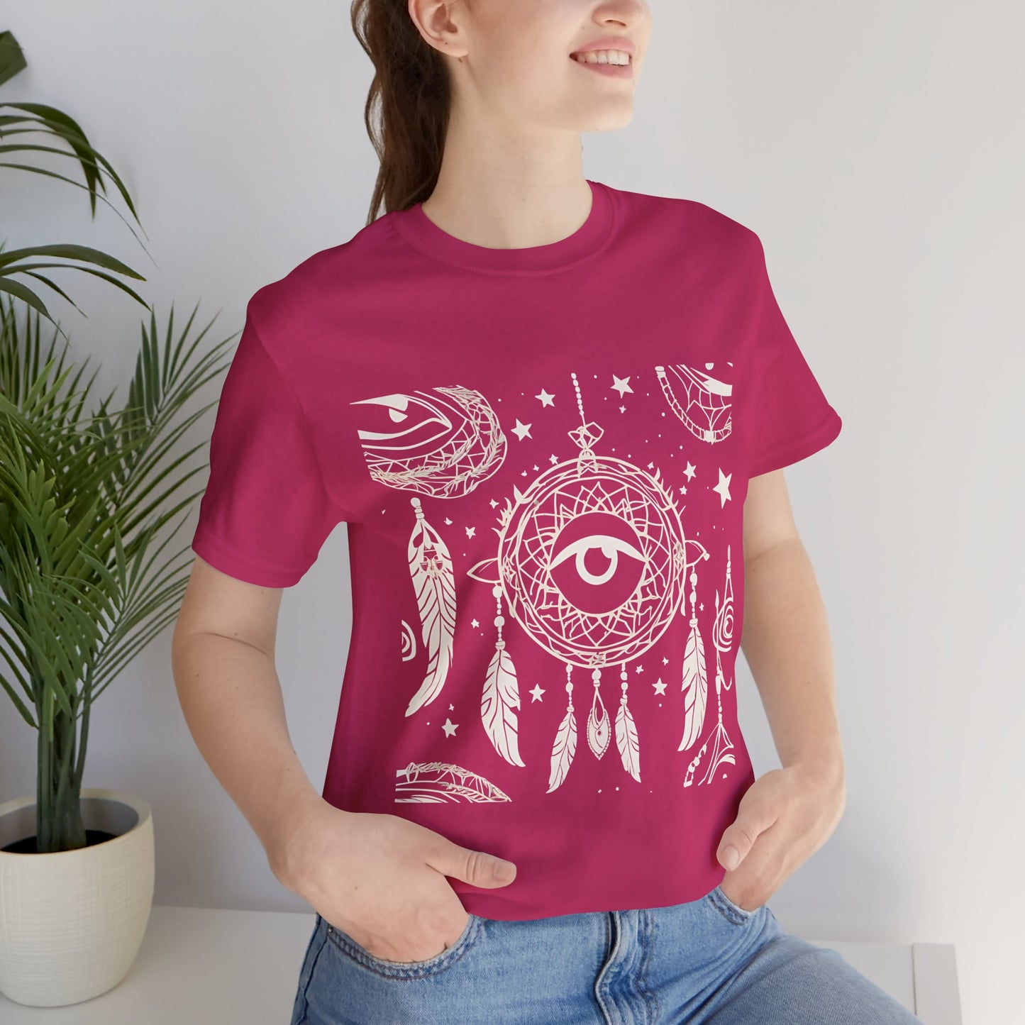 Bohemian Dreamcatcher Unisex Tee - Eye & Feathers Design