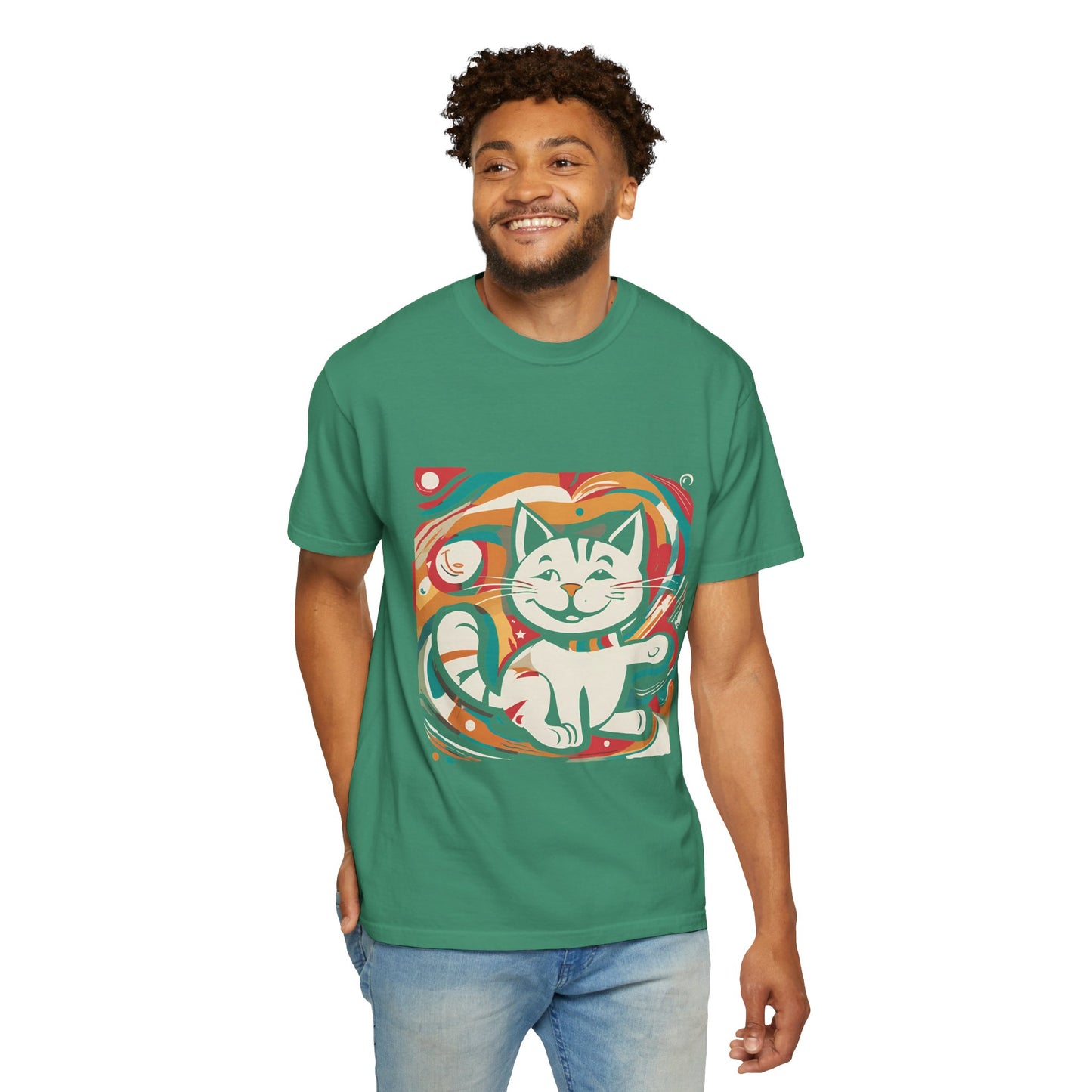 Playful Cat Graphic Unisex T-Shirt - Perfect for Pet Lovers