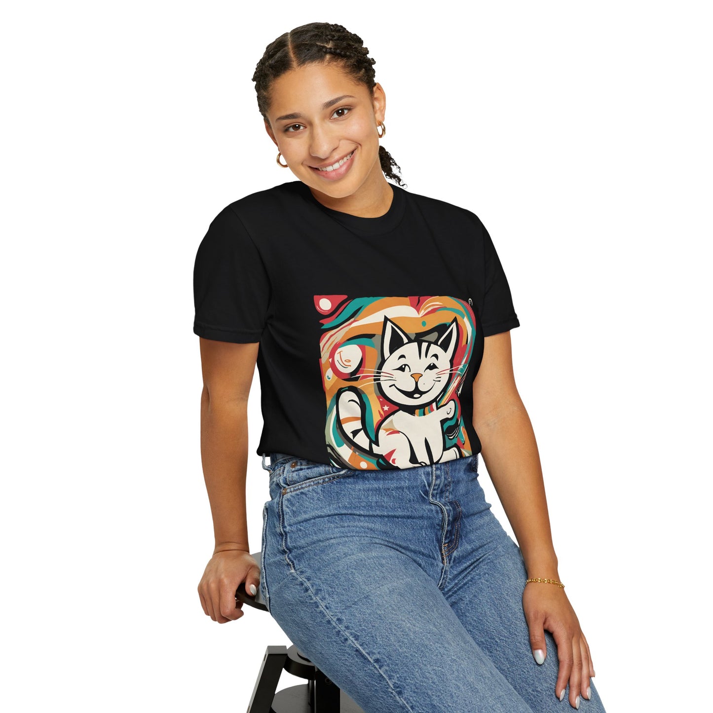 Playful Cat Graphic Unisex T-Shirt - Perfect for Pet Lovers