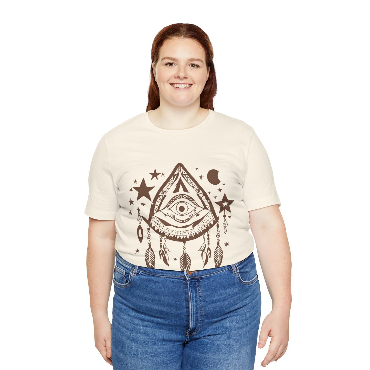 Mystical Boho Graphic Tee - Unisex Jersey Short Sleeve with Eye Design