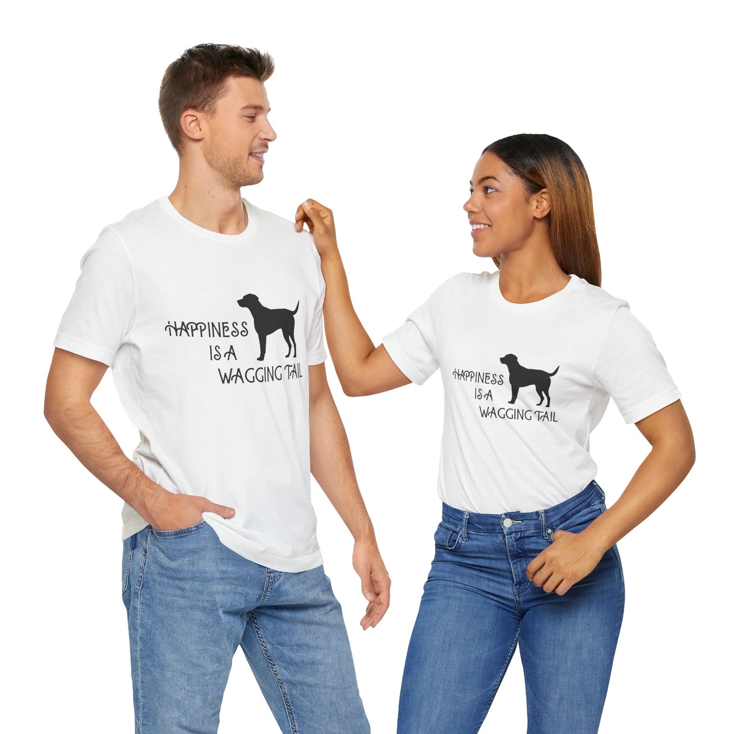 Happiness is a Wagging Tail Unisex Dog Lover Tee