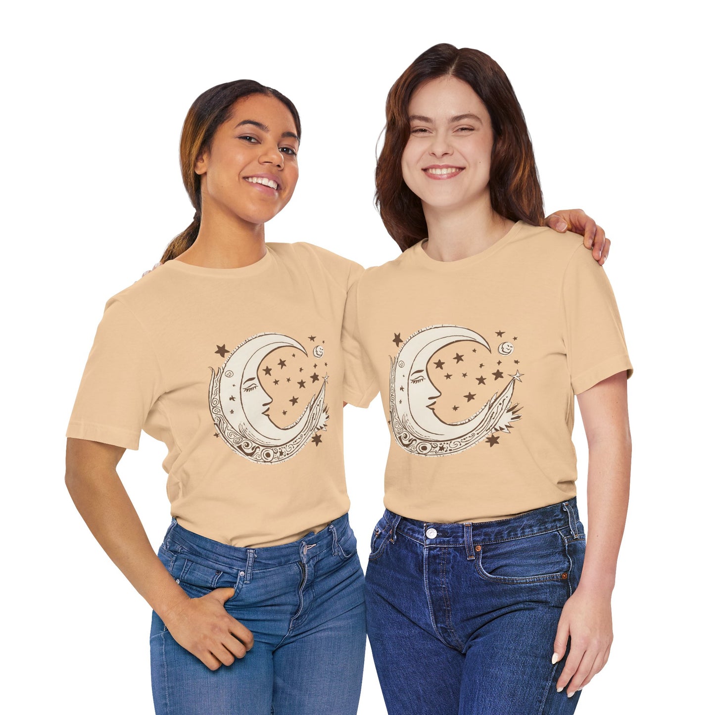 Celestial Moon and Stars Unisex Short Sleeve Tee