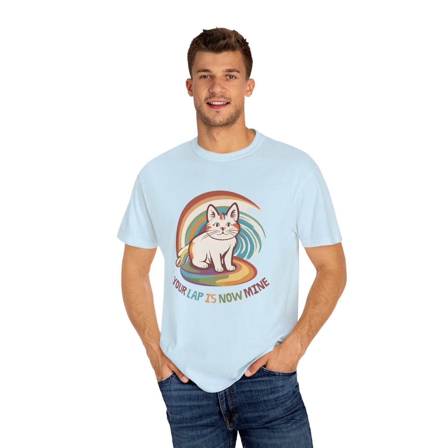 Cute Cat Lap Design Unisex T-Shirt – Perfect for Cat Lovers