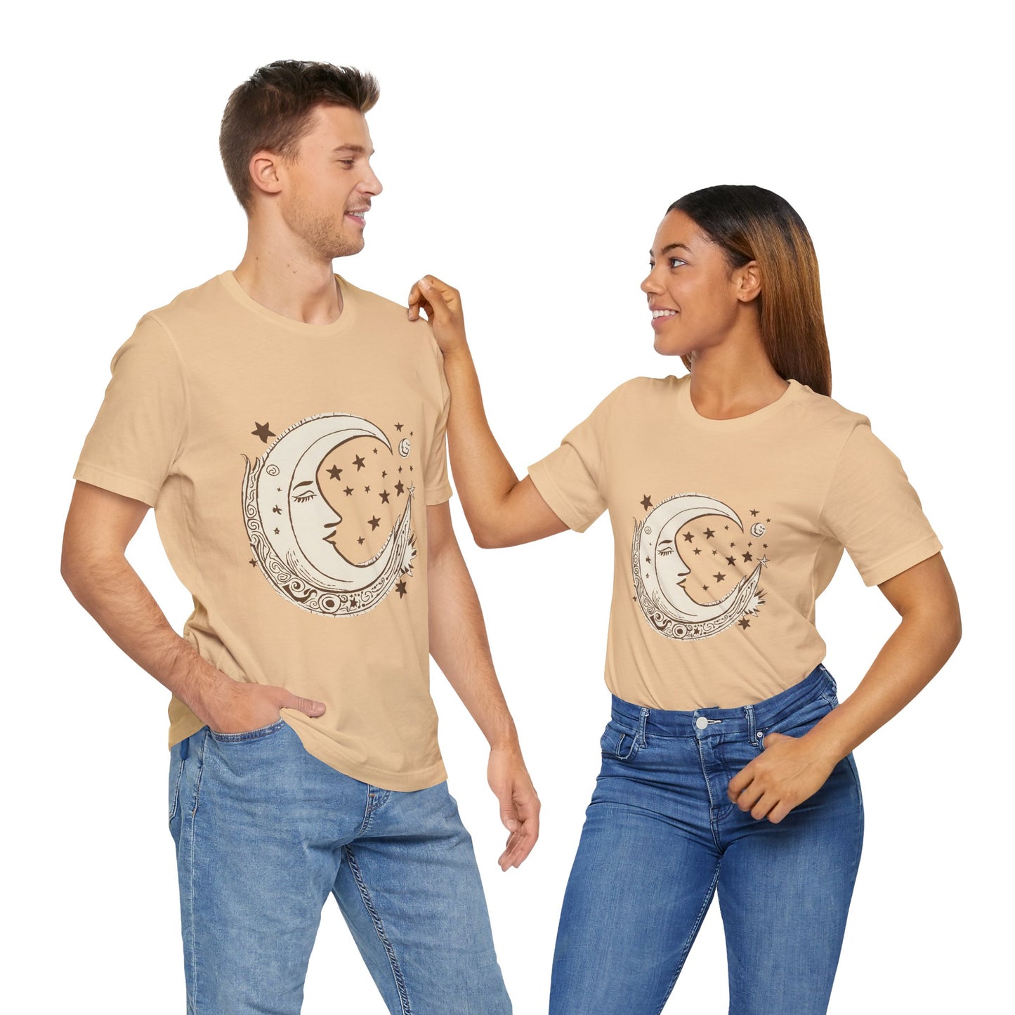 Celestial Moon and Stars Unisex Short Sleeve Tee