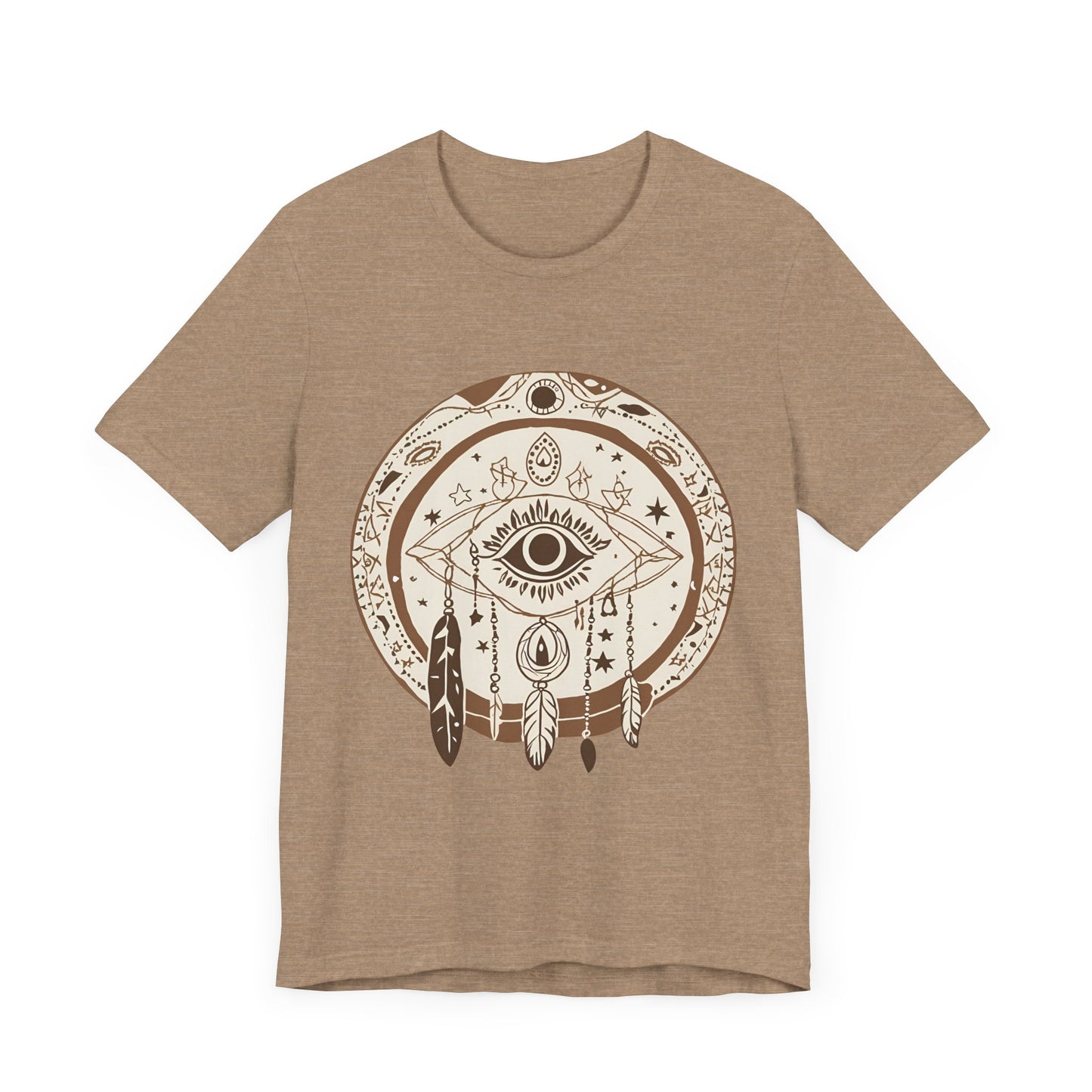 Bohemian Dreamcatcher Unisex Tee - Relaxed Graphic Short Sleeve Shirt for Festival Lovers