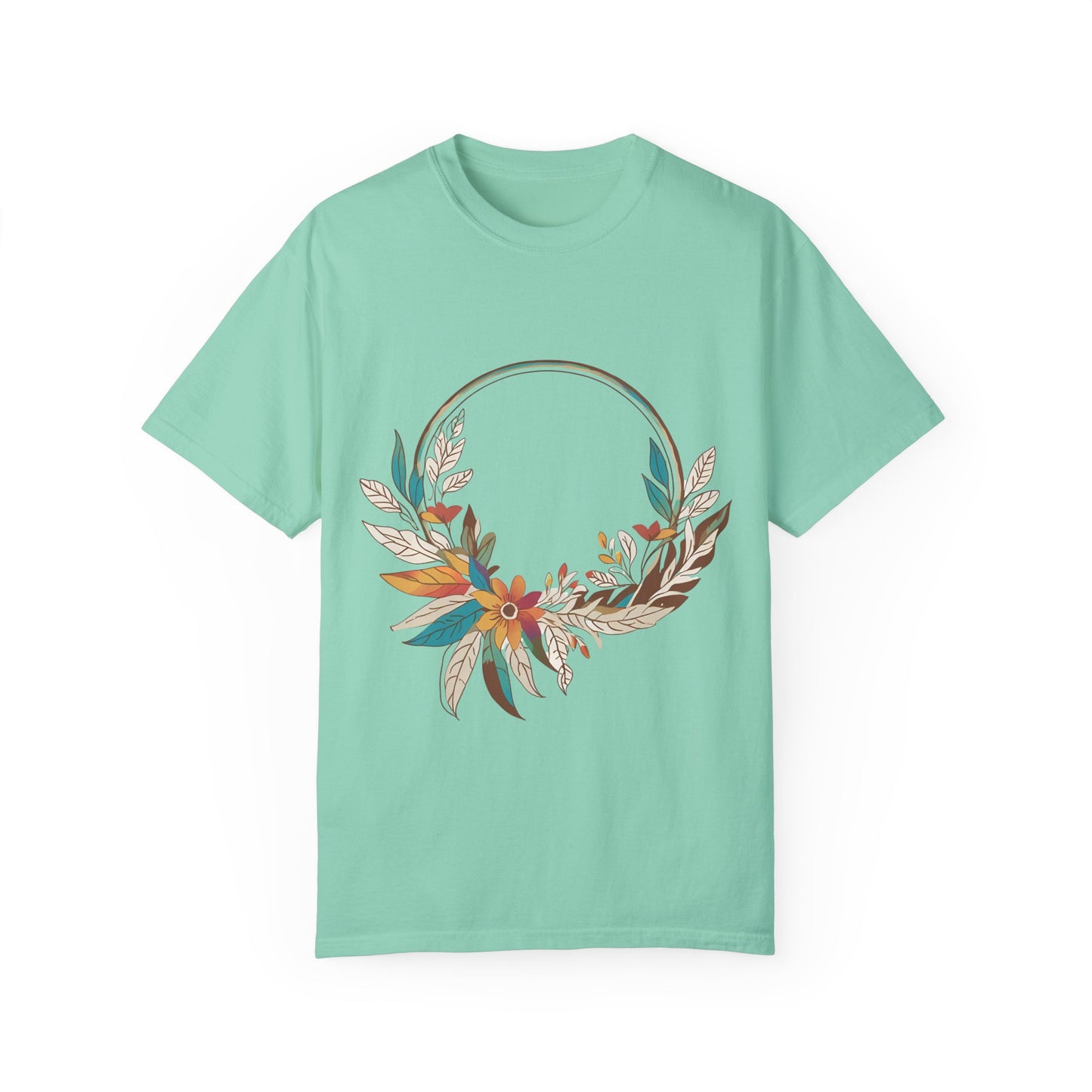 Vintage Floral Unisex T-Shirt - Autumn Wreath Design