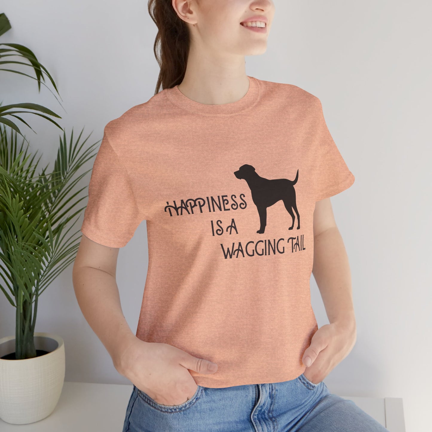 Happiness is a Wagging Tail Unisex Dog Lover Tee