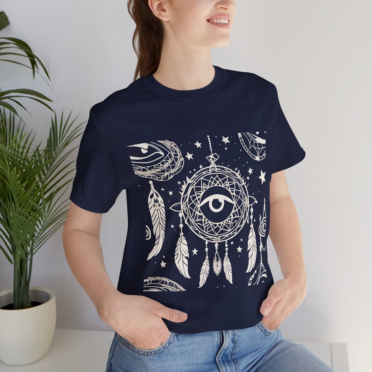 Bohemian Dreamcatcher Unisex Tee - Eye & Feathers Design