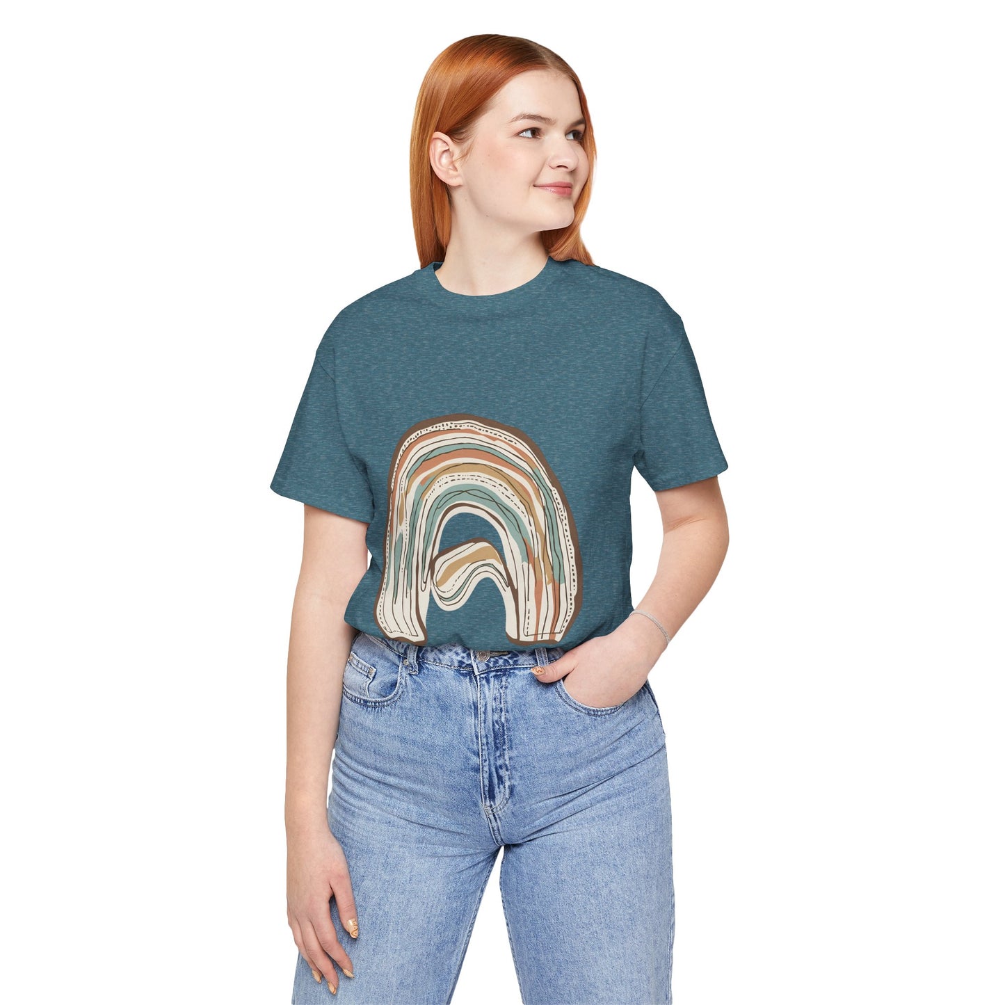 Cozy Rainbow Short Sleeve Tee for Everyday Wear