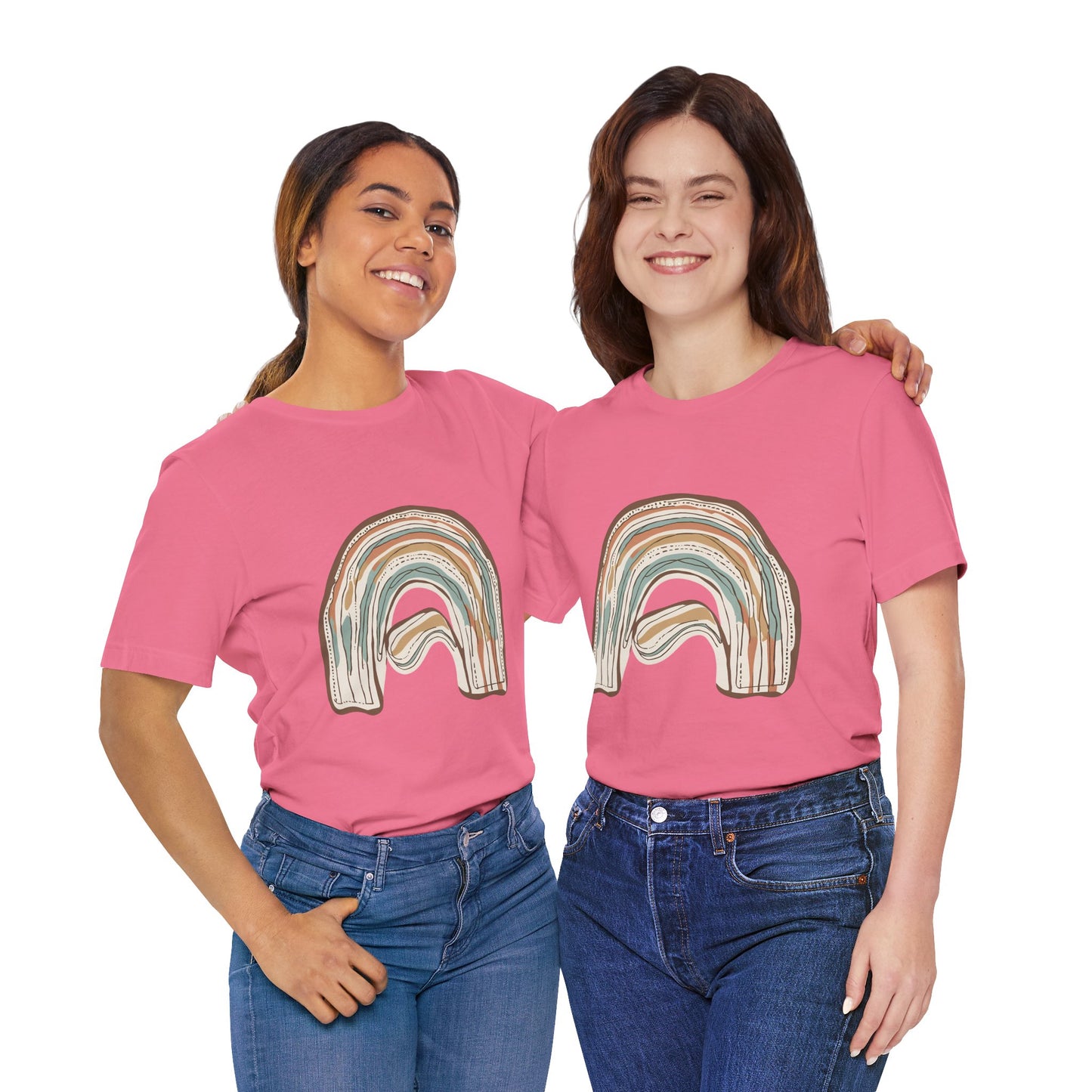 Cozy Rainbow Short Sleeve Tee for Everyday Wear