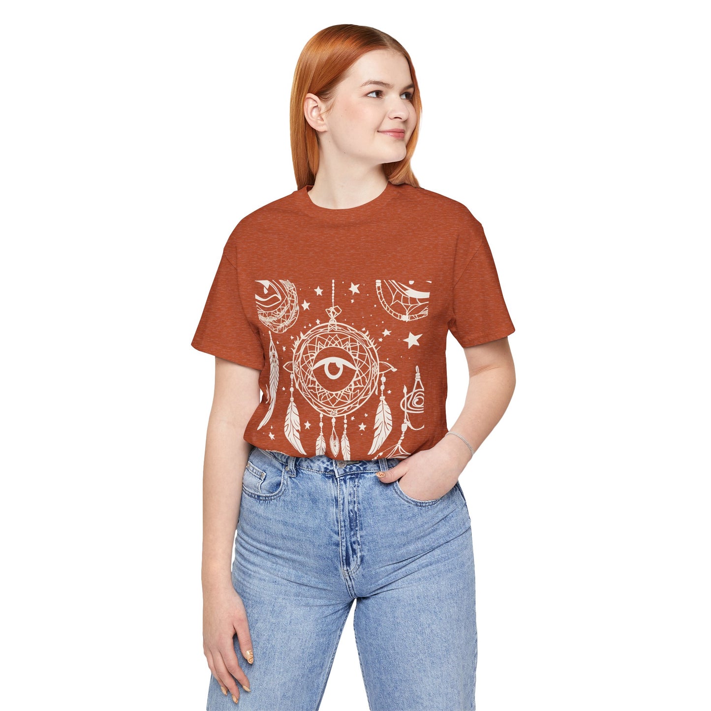 Bohemian Dreamcatcher Unisex Tee - Eye & Feathers Design