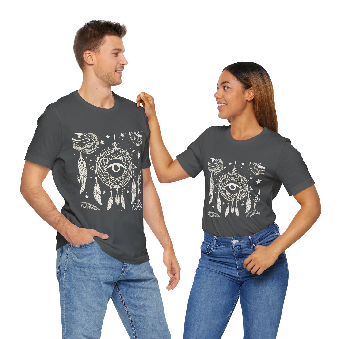 Bohemian Dreamcatcher Unisex Tee - Eye & Feathers Design