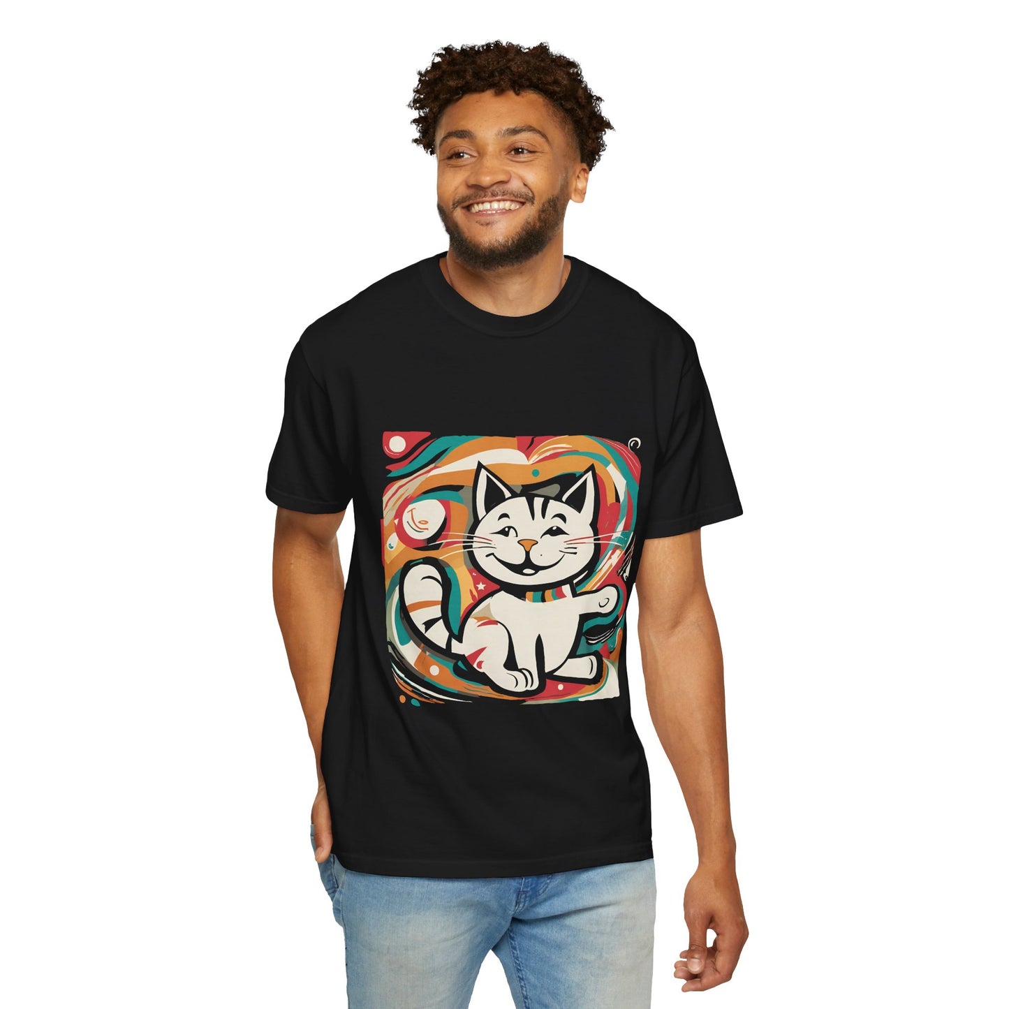 Playful Cat Graphic Unisex T-Shirt - Perfect for Pet Lovers